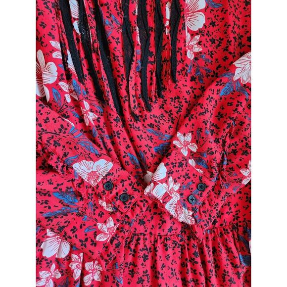 Zadig & Voltaire Remus Pensee Floral Silk Maxi Dress Size XS Red #2F504 - Picture 11 of 11